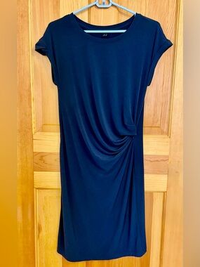 Banana Republic Navy Side-Drape Midi Dress - NWOT
